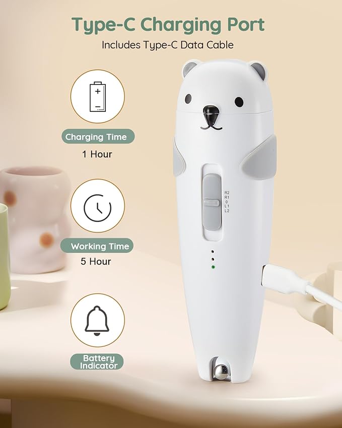 Lilian&Gema Baby Healthcare and Grooming Kit, 28-in-1 Rechargeable Nail Trimmer - Image 5