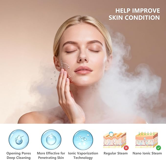 3 in 1 Facial Steamer, Hair Steamer, Air Humidifier Hot Mist Moisturizing - Image 6