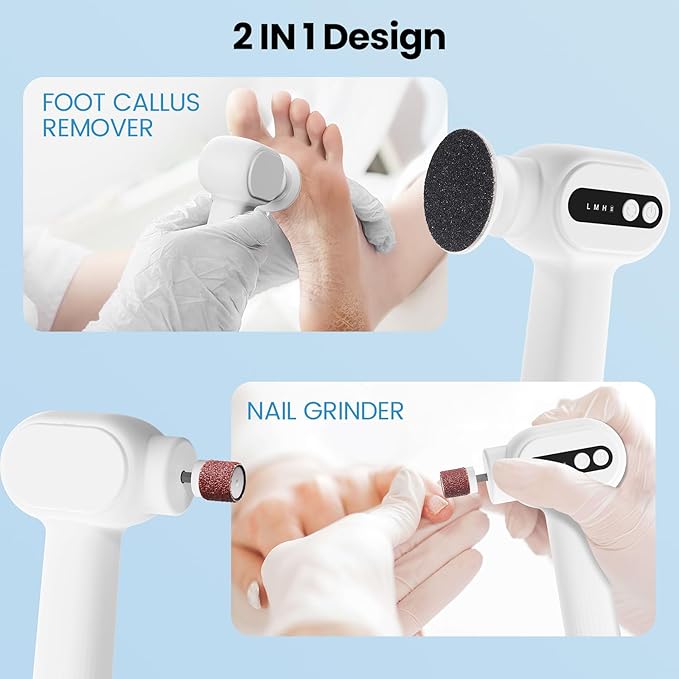 Electric Callus Remover for Feet, 2 in 1 Electric Foot File Grinder, - Image 4