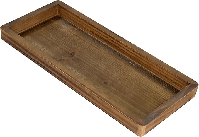 MAONAME Bathroom Vanity Tray, Rustic Long Narrow Tray, Rectangle Farmhouse Wood by MAONAME