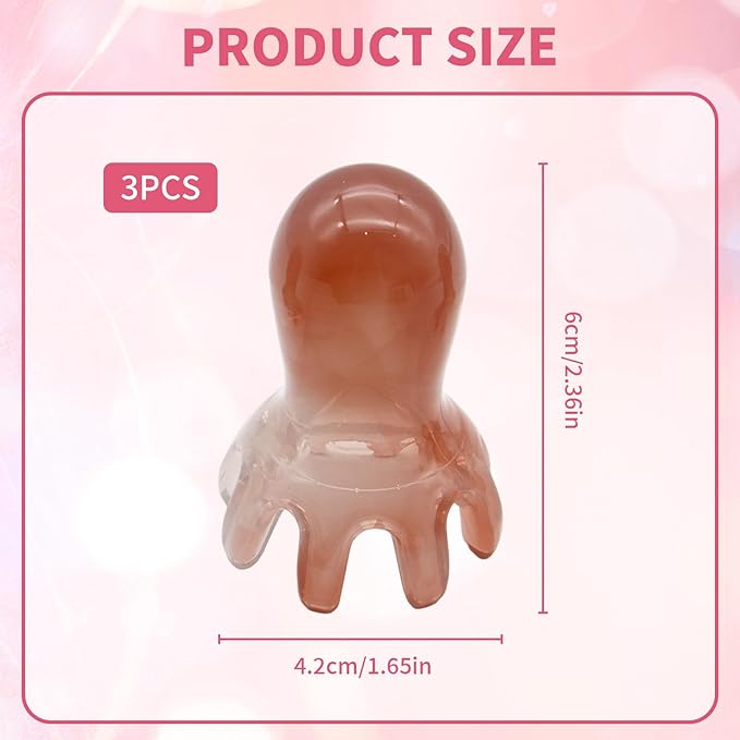 3Pcs Octopus Head Massager Comb Head Massages Tools Manual Acupressure Device - Image 2