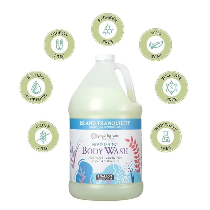 Ginger Lily Farms Botanicals Nourishing Body Wash, Island Tranquility, 100% - Image 5
