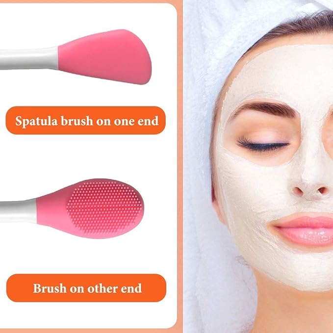 Silicone Brushes, Double-Ended Silicone Face Mask Brush, Facial Cleansing Brush - Image 3