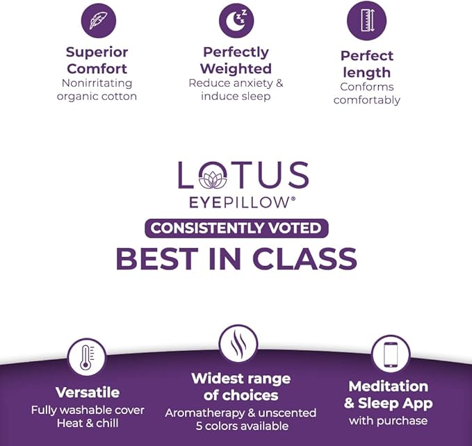 Lotus Weighted Lavender Eye Pillow – Purple Eye Mask - Image 8