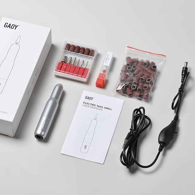 GAOY Electric Nail Drill for Acrylic and Gel, USB Electric Nail File, Portable - Image 7