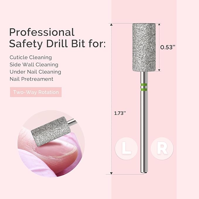 MelodySusie 6.5mm Barrel Shape Cuticle Clean Nail Drill Bit 3/32'', - Image 5