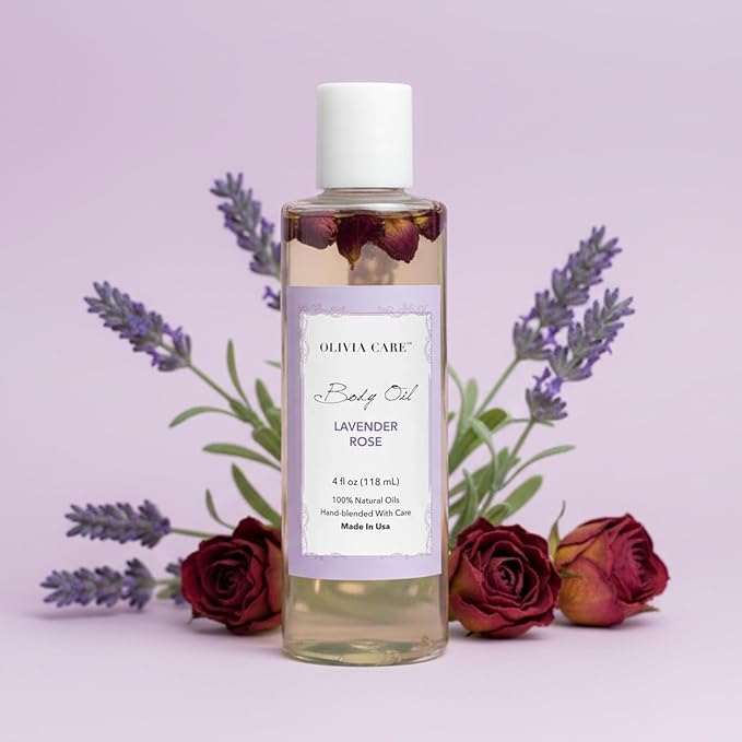 Olivia Care Body Oil Lavender Rose Vegan & Natural Perfume Oil - Image 2