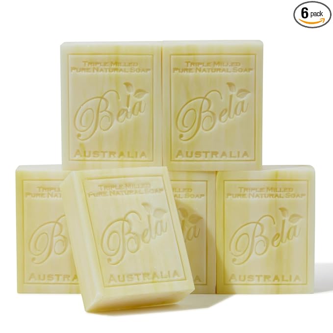 BELA Patchouli Soap 3.3 OZ Pack of 6, French Triple Milled Bar Soap by BELAPURENATURALSOAPSANDODORELIMINATINGHOMEFRAGRANCES