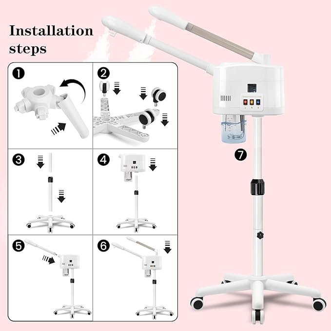 2 in 1 Facial Steamer with Cold & Hot Mist, Professional Face Steamer with - Image 5