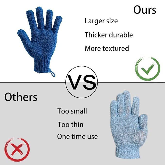 2 Pairs Bath Exfoliating Gloves - Image 4