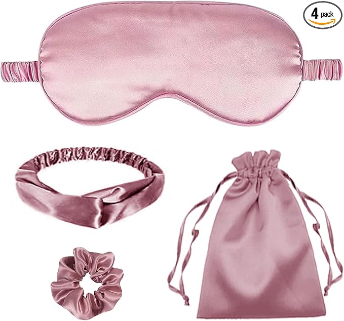 4Pcs Silk Sleep Masks Satin Eye Mask Silky Eyes Cover Blindfold Eyeshade by WJingYiJia