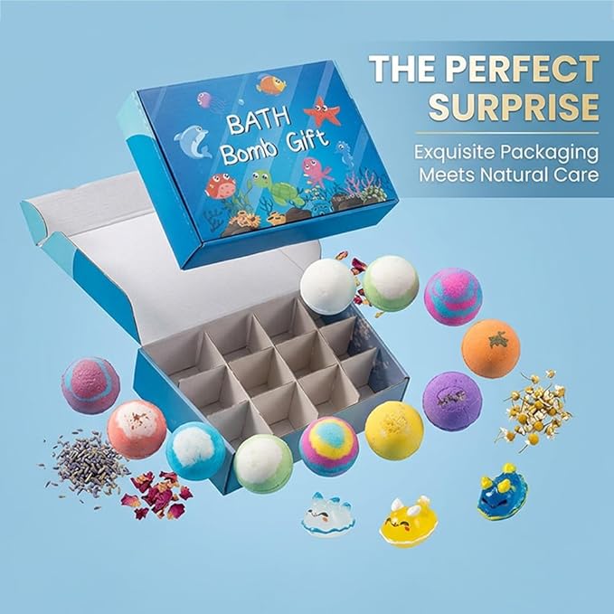 Bath Bombs with Surprise Inside, 6/12 Pack Fizzy Bubble Bath Gift Set, Dinosaur - Image 6