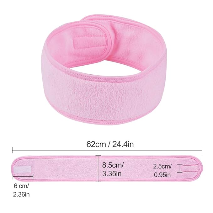 4 PCS Facial Spa Headbands， Makeup Shower Bath Wrap Sport Headband Terry Cloth - Image 2