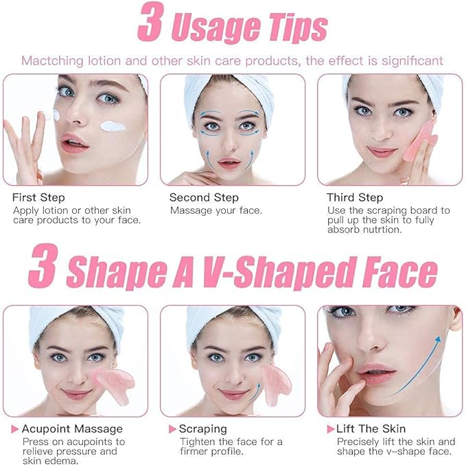 Rosy Finch Gua Sha Massager Tool, Jade Stone Guasha Scraping Massage Tool Jade - Image 2