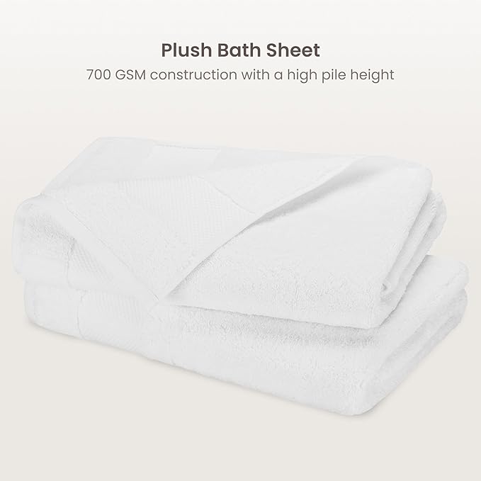 BIOWEAVES 100% Organic Cotton Bath Sheet Set of 2 | Soft Oversized Bath Towels - Image 2