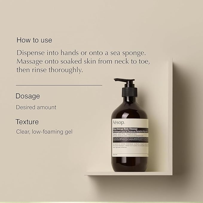Aesop Citrus Melange Body Cleanser Refill | Gentle Low-Foaming Gel Cleanser - Image 3