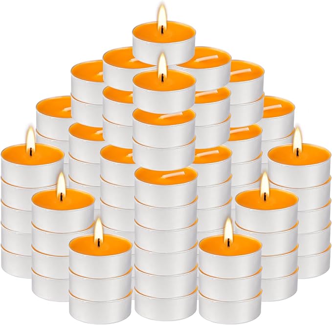 100 Pack Scented Tealight Candles 4 Hours, Winter Orange Aromatherapy Candles - Image 2