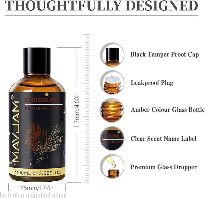 Chocolate Fragrance Oil Essential Oil, MAYJAM 3.38FL.OZ Chocolate Oil - Image 8