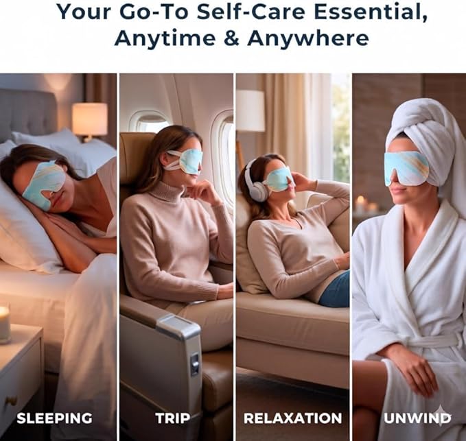 16 Packs Self Heating Steam Eye Masks: Disposable Moist Warm Compress - Image 7