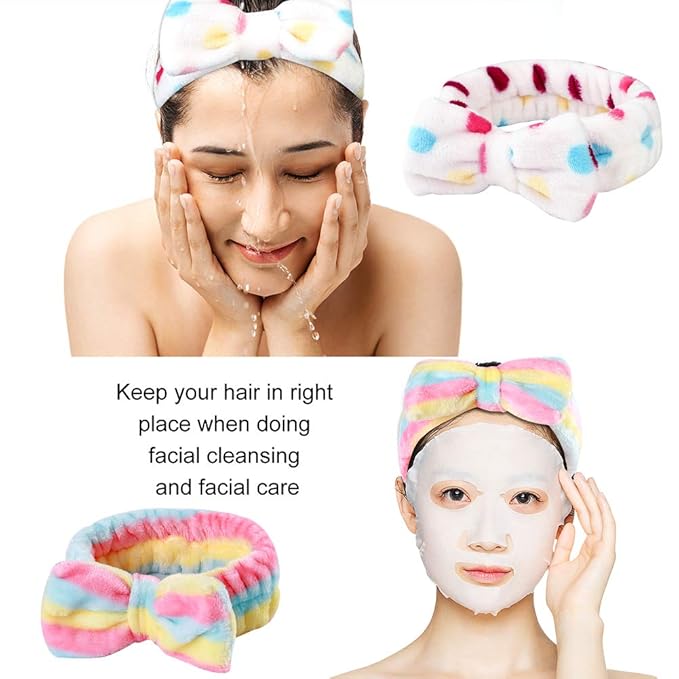 Hishexin 8 Pack Spa Headbands for Women, Soft Bow Skincare Headband for Washing - Image 3