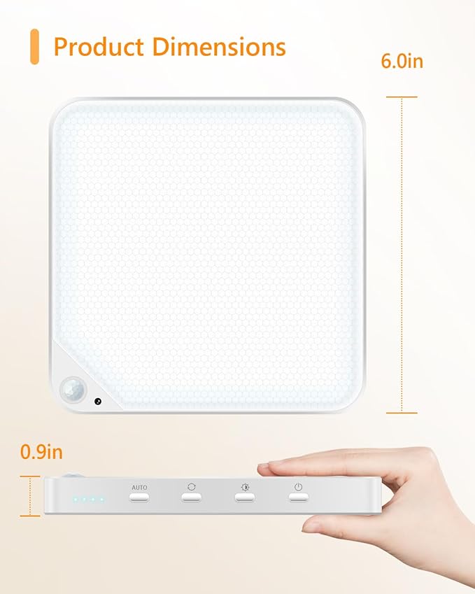 Rechargeable 8W Motion Sensor Ceiling Light Indoor, Wireless Magnetic Stick on - Image 9