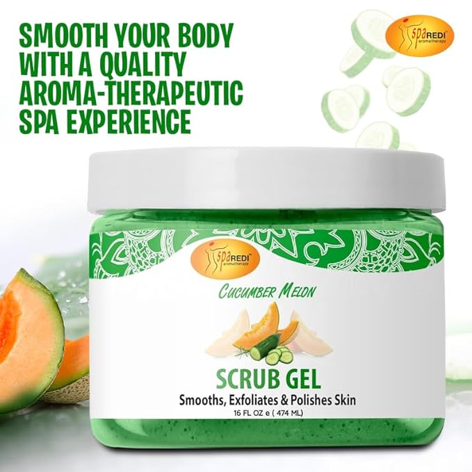 SPA REDI – Exfoliating Scrub Pumice Gel, Cucumber Melon, 16 oz - Image 3