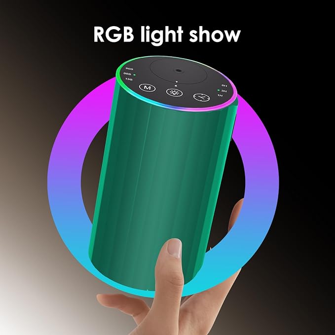 Waterless Essential Oil Diffuser, 7 Colors LED Light, Battery Powered Mini - Image 4