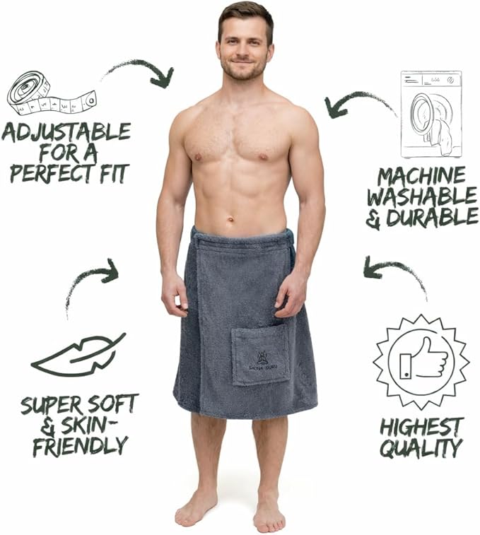 100% Cotton Sauna Kilt Towel Wrap - Image 3