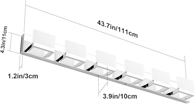 Tipace Modern 6 Lights LED Vanity Light - Image 5