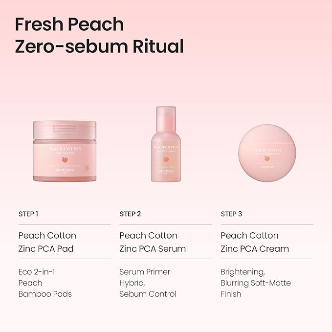 SKINFOOD Peach Cotton Zinc PCA Toner Pads, Korean Skincare - Image 6