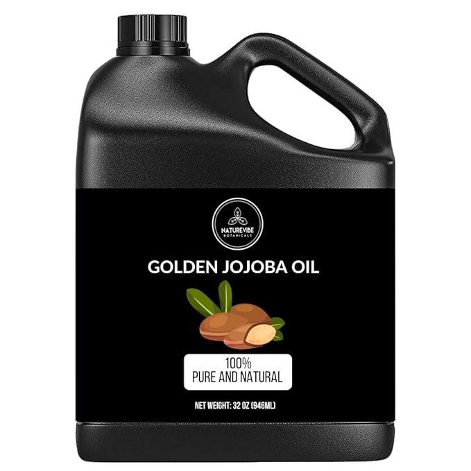 Naturevibe Botanicals Golden Jojoba Oil 32 oz – 100% Pure, Cold-Pressed by NaturevibeBotanicals