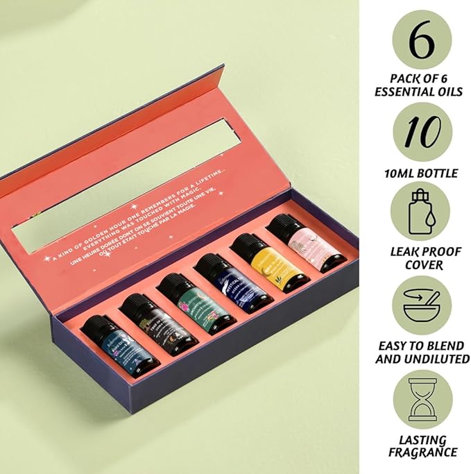 Folkulture Essential Oils Set for Diffuser | Set of 6 Fragrance Oils for - Image 2