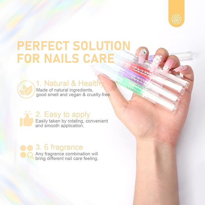 SAVILAND Natural Cuticle Oil Pen: 6PCS Revitalizing Cuticle Oil - Image 7