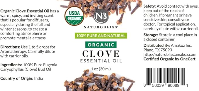 NaturoBliss Organic Clove Essential Oil 1 oz – 100% Pure, Undiluted - Image 5