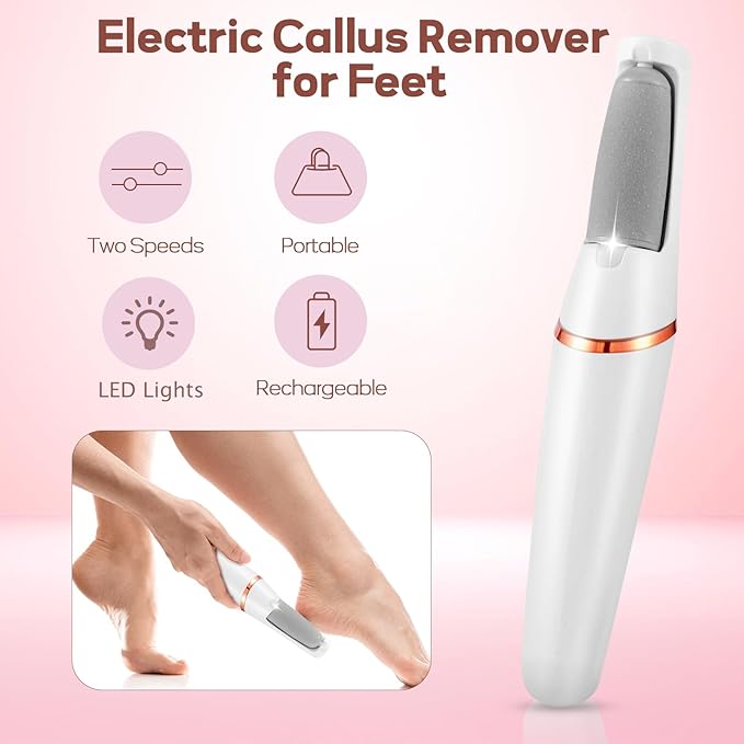 ZABOUL Electric Foot Callus Remover Rechargeable Portable Electric Foot File - Image 2