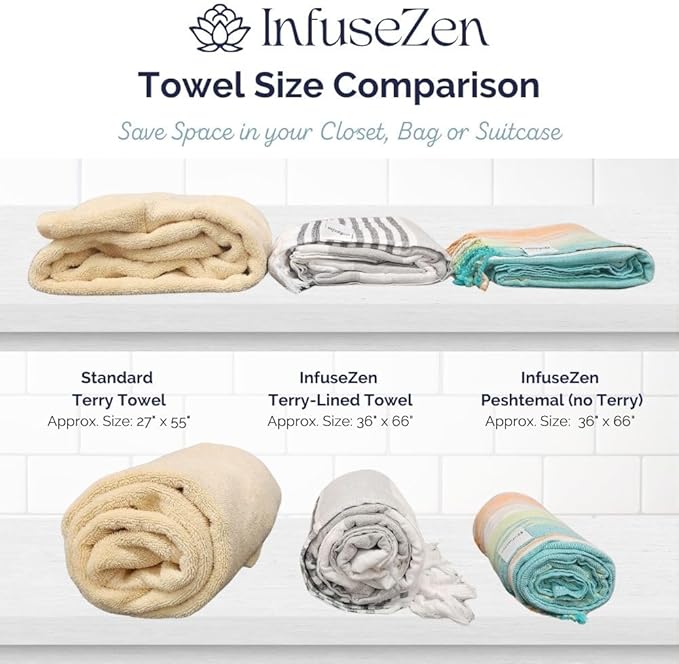 InfuseZen Stonewashed Turkish Bath & Beach Towel –100% Organic Turkish Cotton - Image 8