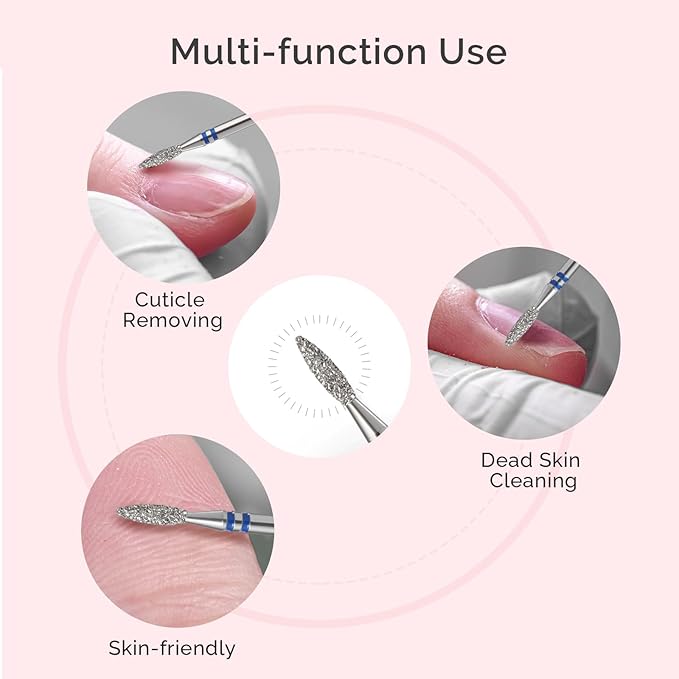 MelodySusie 2.2mm Flame Shape Cuticle Clean Nail Drill Bit 3/32'', Professional - Image 7