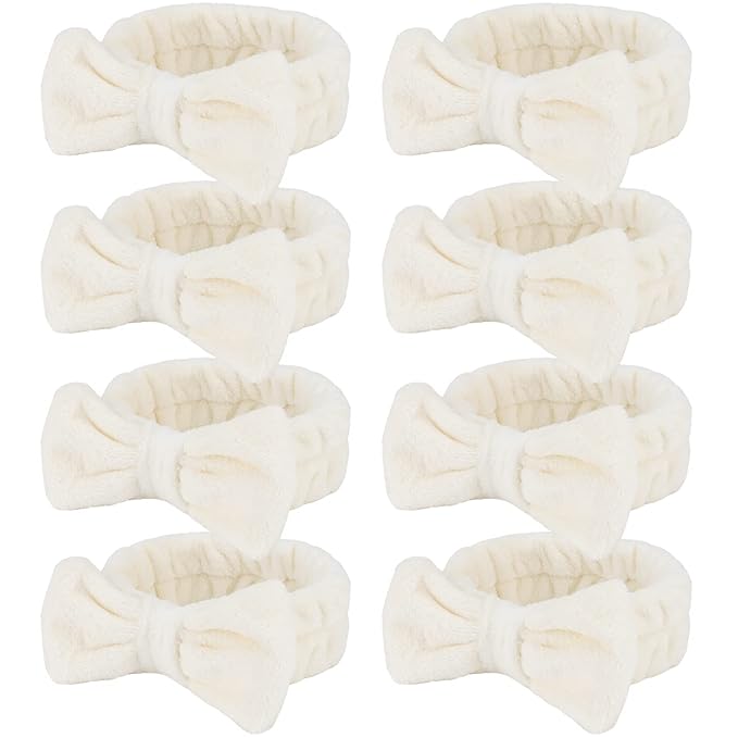 Ondder Spa Headband for Washing Face 8 Pack Beige Skincare Headbands for Women by Ondder