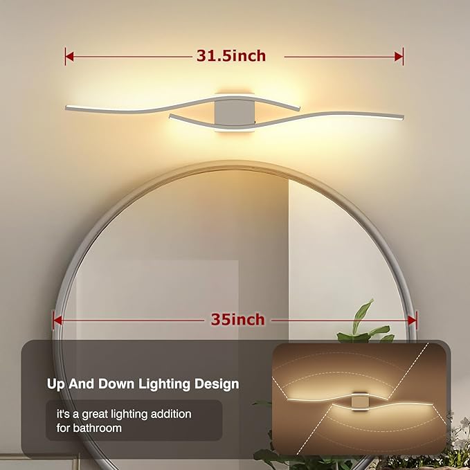 Joossnwell Bathroom Vanity Light Modern Bathroom Lighting Fixture Over Mirror - Image 5