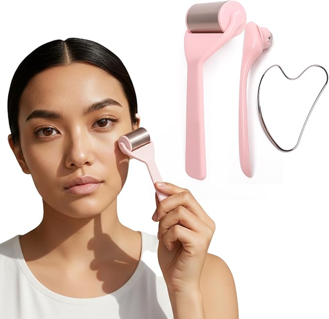 Ice Roller for Face&Eyes with Gua Sha Facial Tool, 3-Pcs Stainless Steel Facial by Unknown