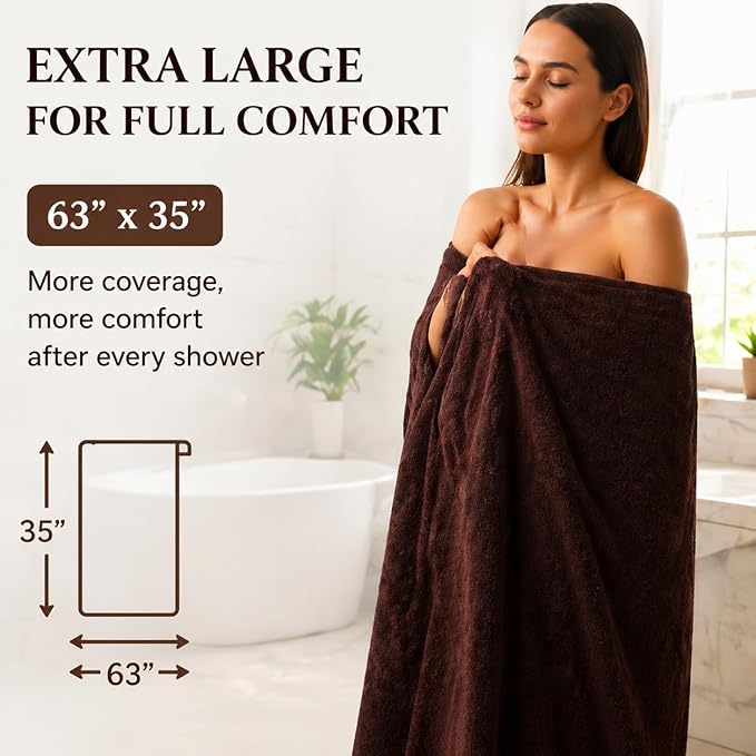SEISSO 4 Pack Extra Large Bath Towels 63"x35", Bath Sheets - Image 2