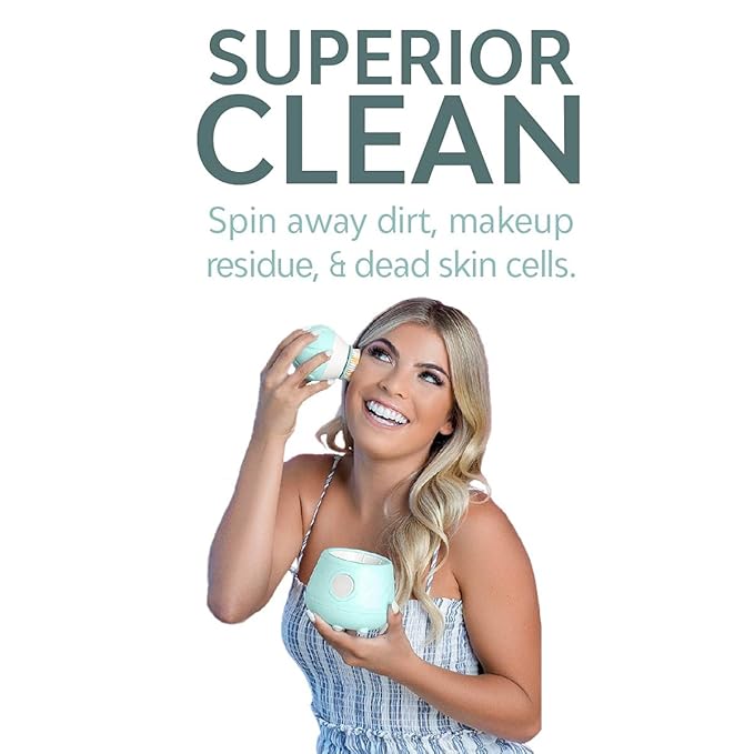 Tao Clean Ona Diamond Orbital Facial Brush and Cleansing Station – Robin's Egg - Image 5