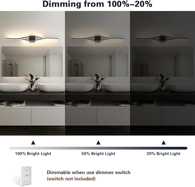 Joossnwell Bathroom Light Fixture Over Mirror 39.37 Inch Vanity Lights Bar - Image 3
