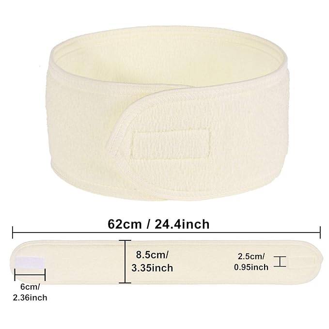 Whaline Spa Facial Headband 4 Packs Head Wrap Terry Cloth Headband Adjustable - Image 2