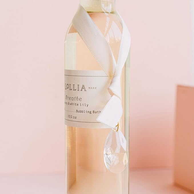 LOLLIA Breathe Bubble Bath, 12.9 fl. oz., Peony & White Lily Scented Bubbling - Image 3
