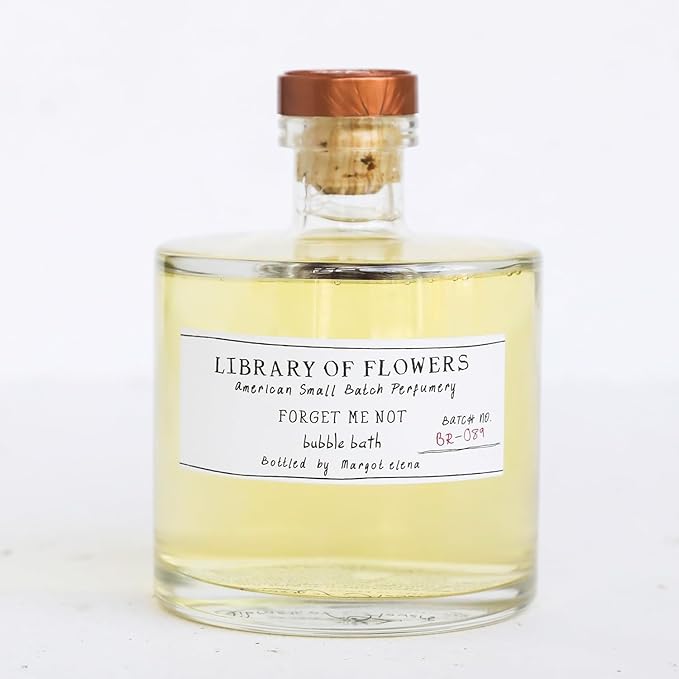 Library of Flowers Forget Me Not Bubble Bath, Rice Powder & White Orchid - Image 3