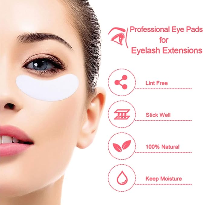 VEYES INC 50 Pairs Pink Hydrogel Eye Patch Eyelash Extension Natural Lint Free - Image 4