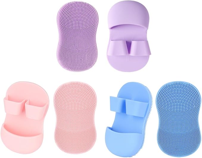 6 Pack Face Scrubber Mini Facial Brush Silicone Wash Exfoliator Finger Glove by Unknown