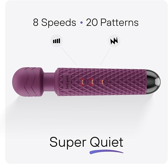 bed geek Handheld Cordless Personal Wand Massager – Waterproof, USB Rechargeable - Image 2