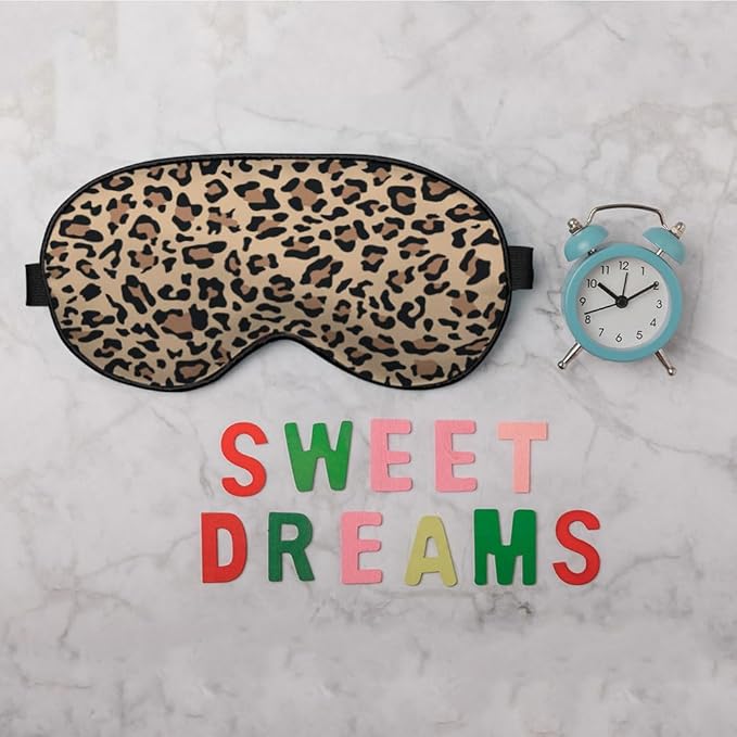 Leopard Print Sleep Mask Eye Mask Animal Skin Brown Sleep Mask Light Blocking - Image 6